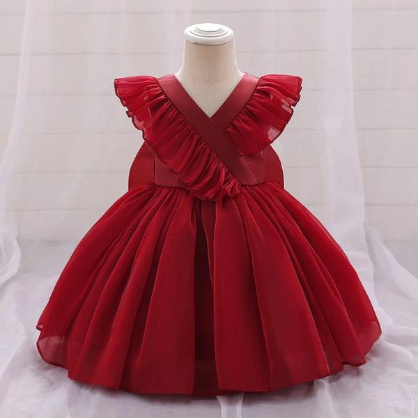 Mädchenkleider Baby rotes Weihnachtskleid für Mädchen Kleinkind Kleidung Kleinkind 1 Jahr Geburtstag Prinzessin Party Weddinng Ballkleid