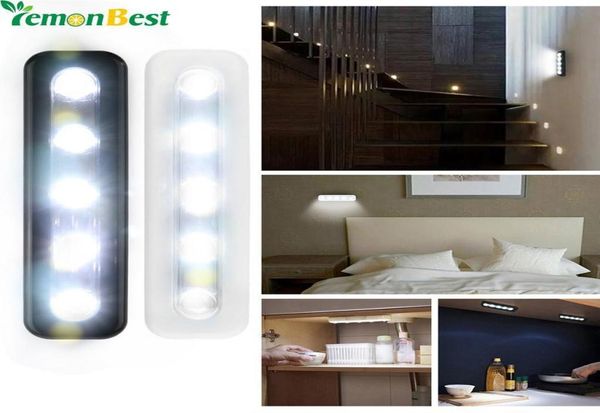 Lemon Mini Wireless Wall Light Closet Lamp 5 LED Night Light Bateria de iluminação doméstica para armários de cozinha 5163261