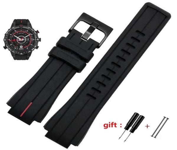 High Quantity Rubber Watch Band para Timex Watcht2N720 T2N721 TW2T76300 Black Watersopers Silicone Sports Strap 2416mm 2207067777084