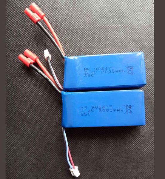 2000mAh 2S 74V 25c Bateria de bateria de bateria Syma x8c x8w x8g x8hc x8hw x8hg com placa de proteção de tensão quadcopter drone1217495