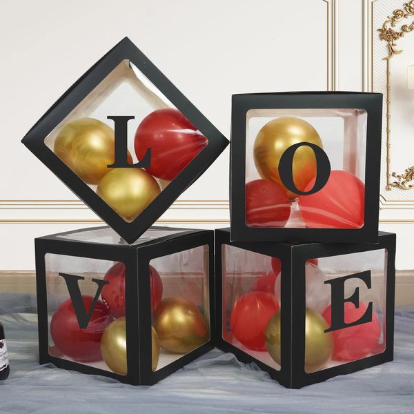 1 set di 30 cm Love Transparent Balloon Box San Valentino Giorno del matrimonio DECORAZIONI DI BAGN ALLA PARTIZIONE PERSONE CHE SUCCHIO CHE 240419