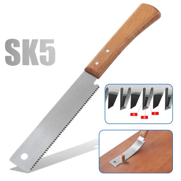 Janeadores japoneses viram a lâmina de aço flexível de dente dupla SHARD DoubleEth SK5 serra de mão pequena para as ferramentas de madeira cortagem de corte de corte