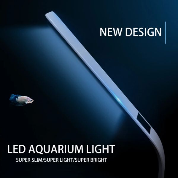 Aquários Super Slim Fish Tank LED clipon Lâmpada de alto brilho Mini plantas aquáticas leves cultivam luzes de aquário de iluminação leve