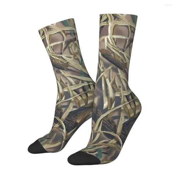 Soas da floresta masculina Floresta Sombra Feliz Vintage Camouflage Hip Hop Casual Sock Sock Padrão de presente impresso