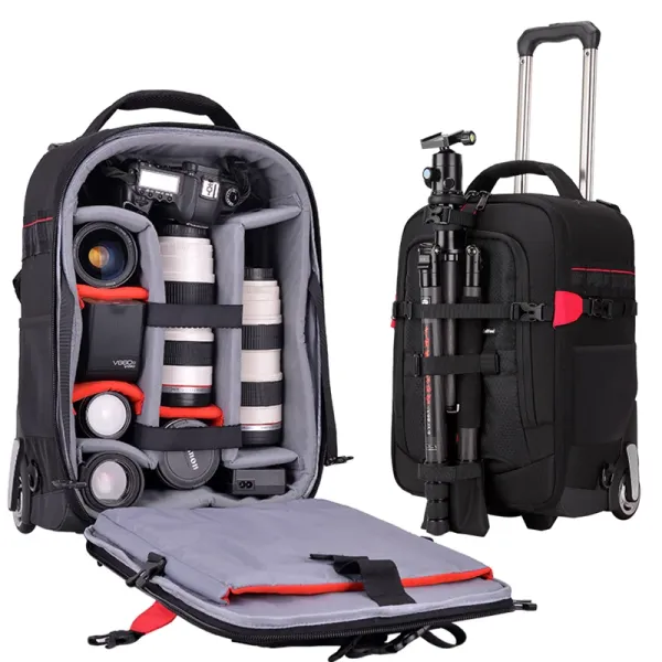 Carry-Ons Marke Trolley Koffer Kamera Tasche Schulter Multifunktionstasche mit Rädern Neue Kapazitätsströme-Reisegepäck mit Rädern