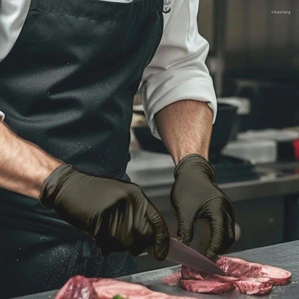 Einweghandschuhe Nitril Schwarz Kear-resistentes Lebensmittelkoch Küchenkoch Kochen Speziell Steak Schneiddach Latex Gummi-Auto Reparatur