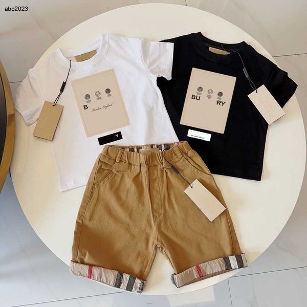 Klasikler moda bebek kıyafetleri çocuk tasarımcı tişört çocuk setleri yaz erkek kız kısa kollu lüks marka mektuplar toddler giysi