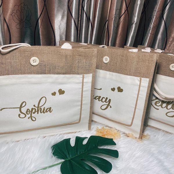 Bolsas de juta de juta personalizada bolsa