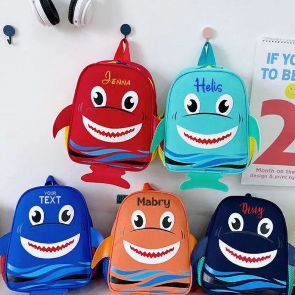 Mochilas Mochilas Novo Jardim de Infância Custom Meninos e Meninas Backpack fofo Spicy Shark Cartoon Crianças Reduzindo Backpack Reduzindo