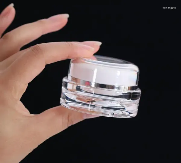 Speicherflaschen 15G 30G 50 g/50 ml weiße Acryl -Make -up -Glas Plastikkappe Innere leere Kosmetikgläser Gesichtsmaske/Augencreme 200pcs SN248