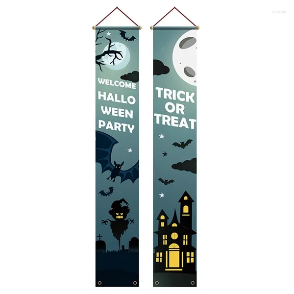 Figurine decorative Halloween Decorazioni Segni di portico Bener Banner Bandiera a spugna Hocus Pocus