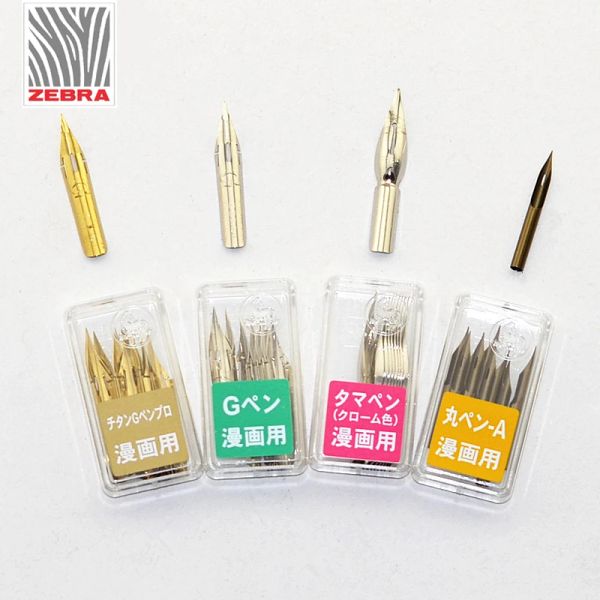 Penne 10pack giapponese zebra stenta penna sostituibile in pennello titanio g nib fumetto dipinto a mano a mano verniciato