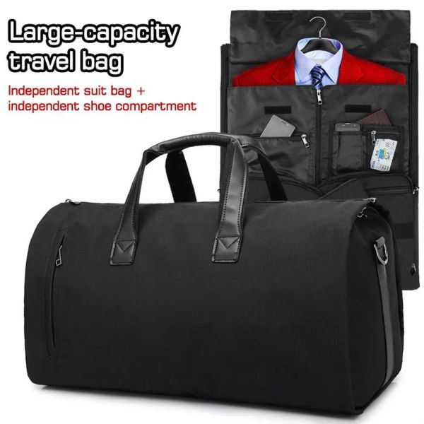 Bolsas de vestuário para viagens para viagens portáteis Bolsa de viagem Terno de negócios Bolsa de sapatos Duffel Bolsa de bagagem de bagagem multi -funcional bolsa de lavagem cruzada
