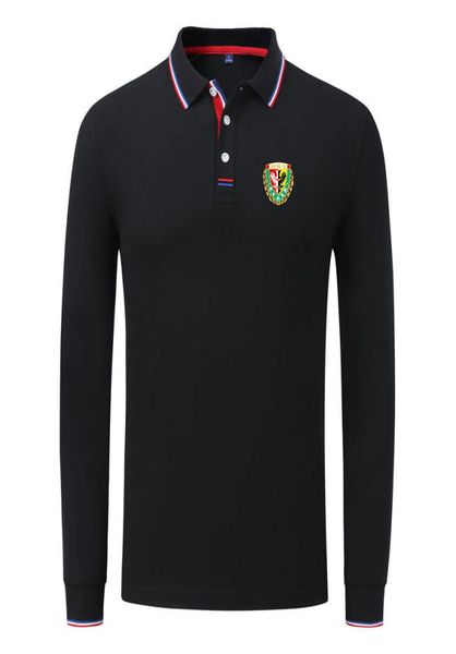 SLAST WROCLAW 2020 Spring e Autumn New Cotton Football Polo Shirt Men039S Manga longa Lapel Polo de cor sólida pode ser