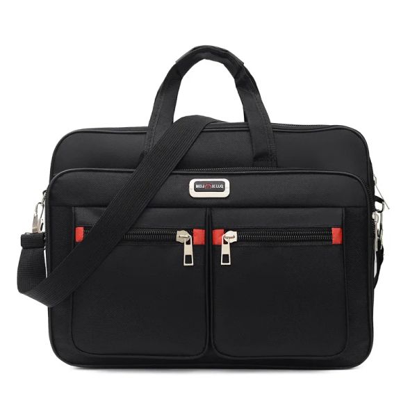 Briefzüge Herren Oxford Stoff Laptop Tasche Aktentasche Büro Aufleichten stilvolle Crossbody -Schulter -Travel -Handy Computer Reißverschlüsse Lieferungen