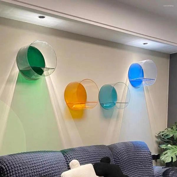 Hooks Acryl-Displayständer transparent runde figur elegante Wohnkulturausstellungshalter für nicht ausgeläbte Wand