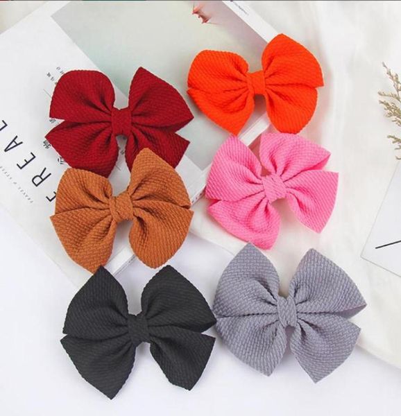 Baby Girls Haarschlüsse Feste Bogenknoten Haare Clip Ribbon Haarnadeln Süße Barrette Neugeborene PO Shoot Haartzubehör 30 Farben8080356