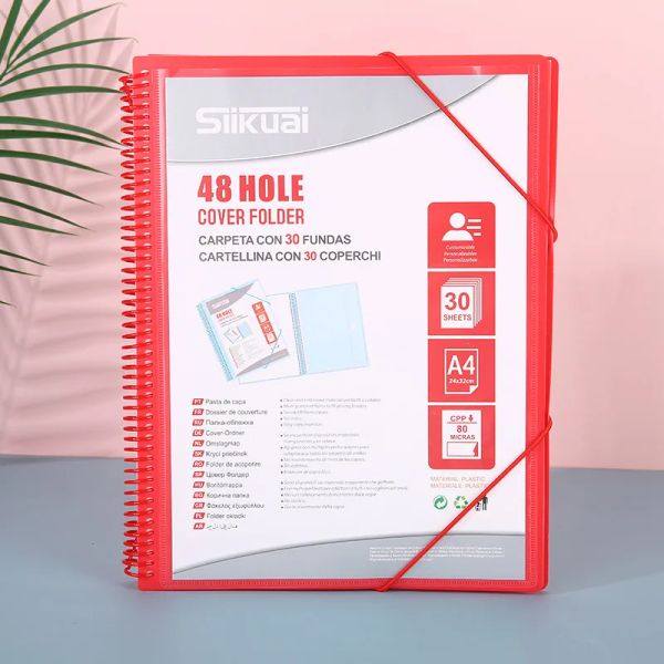 Brieftaschen 48 Loch Multi -Page -Ordner 20/30/40Spages Office Wallet Bag Dokumente Spule Seilbindungsinformationen