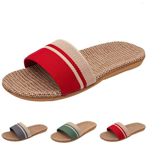 Slippers mulheres amantes de linho da moda e minimalista