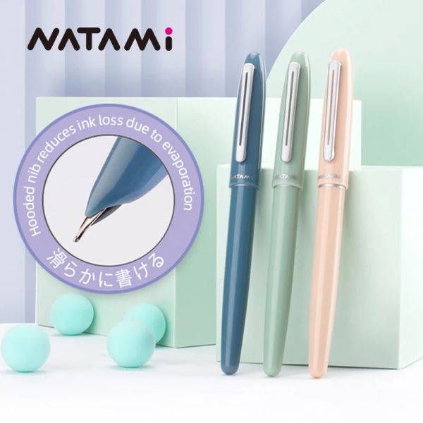 Pens Natami Fonte Caneta Fina Conversor de Nib de Capuz 1 CARTRIGE DE TINK PASTEL PASTEL COR LIMPO LIMPE