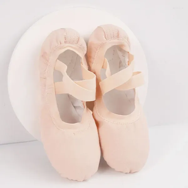 Tanzschuhe Ballett Frau Flats für Mädchen Schuh dehnbar weicher alleiniger Leinwand Pantoffeln Kinder