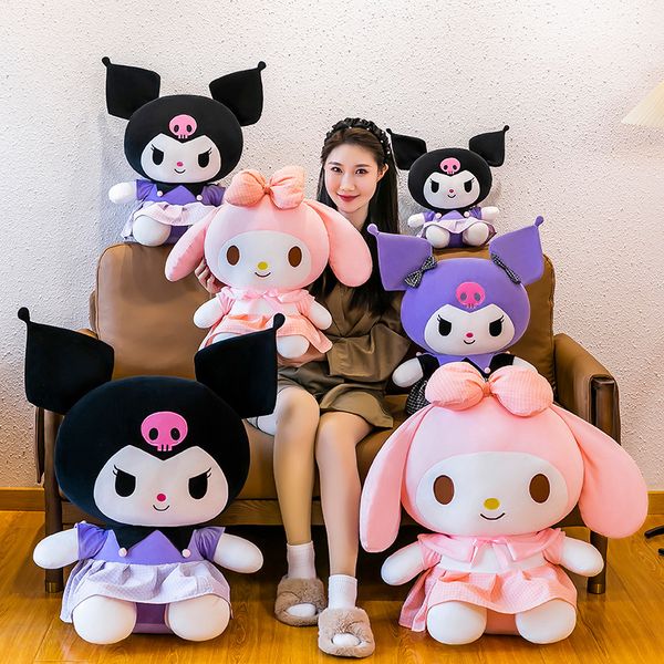 40 cm de luxuos bonecos desenho animado kuromi boneca de pelúcia de pelúcia minha melodia brinquedos de pelúcia decoração para crianças presentes de aniversário para crianças