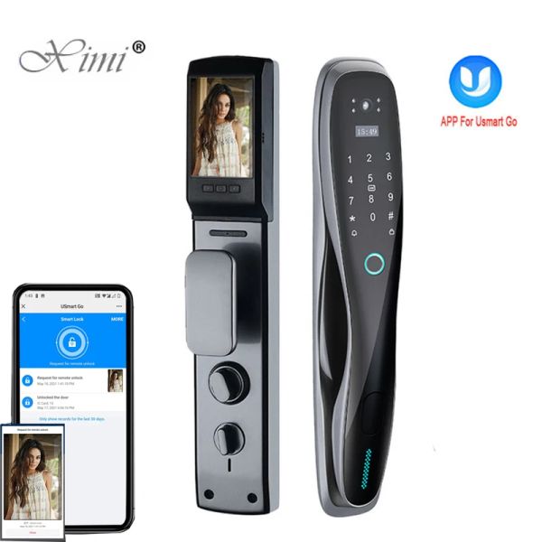 Управление USMART GO APP SMART DOOR LOCK с помощью камеры наблюдения Wi -Fi Беспроводная биометрическая отпечатка пальцев электрический замок для дома для дома