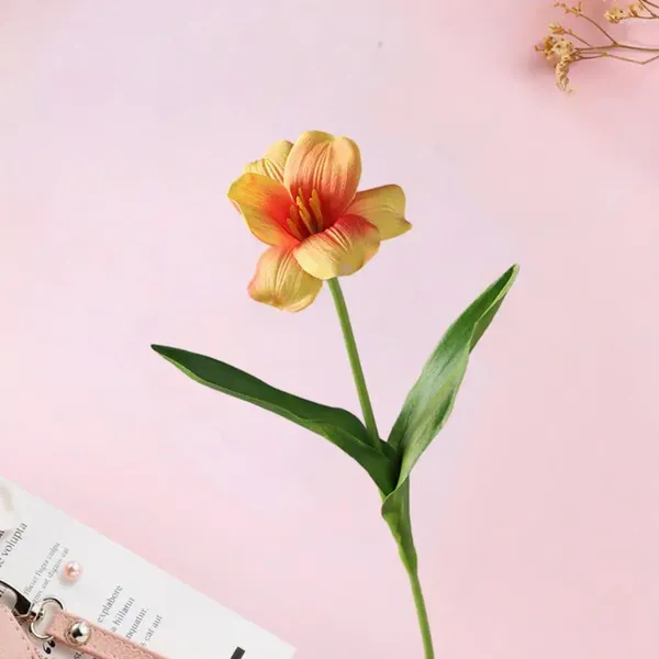 Flores decorativas Arranjo de flor de tulipa artificial durável para a decoração da casa de casas de casas no estilo nórdico quarto de seda falsa