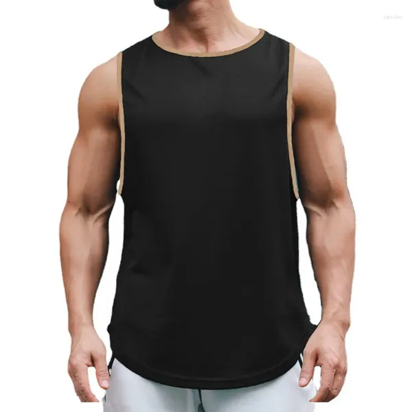 Tampo masculino Tops Gym Sports Men Summer Mesh Mesh Quick Dry Bodybuilding Workout Fitness Cole