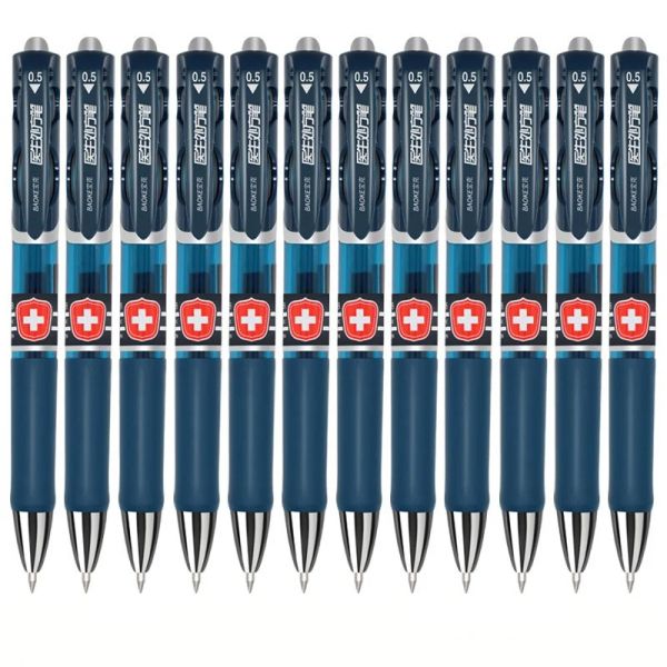 Pens 12pcs/set da 0,5 mm Doctor Prescription Gel Riemution Penna di grande capacità Blue Black Ink Writing Stationery Office Prodotti scolastici