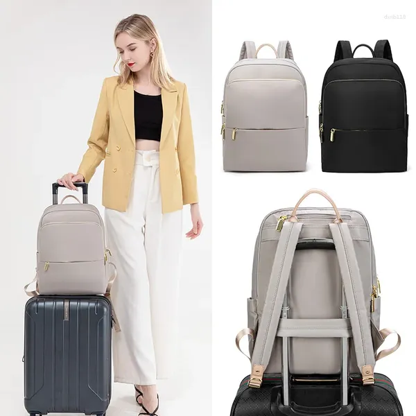 Mochila comercial de bolsas escolares para mulheres de 14 polegadas laptop mochilas grandes saco de viagem feminina de viagem feminina Backbag 2024