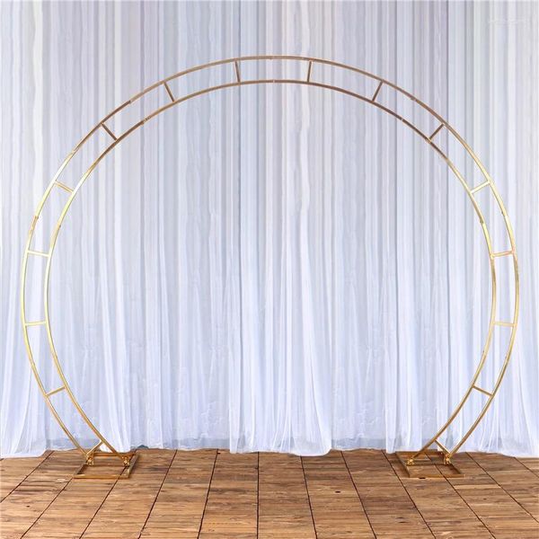 Decorazione per feste Jarown Decorazioni per matrimoni Arch circolare Shiny Gold Stand Golddrop Dopi-arch Flower Stage Sfondo Circle Arc