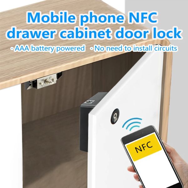Steuerung von Mobiltelefon NFC Smart Draxer Schranktür Schloss RFID Electronic Lock IC -Karte 13,56 MHz Motor Lock Kleiderschrank Elektrische Schloss
