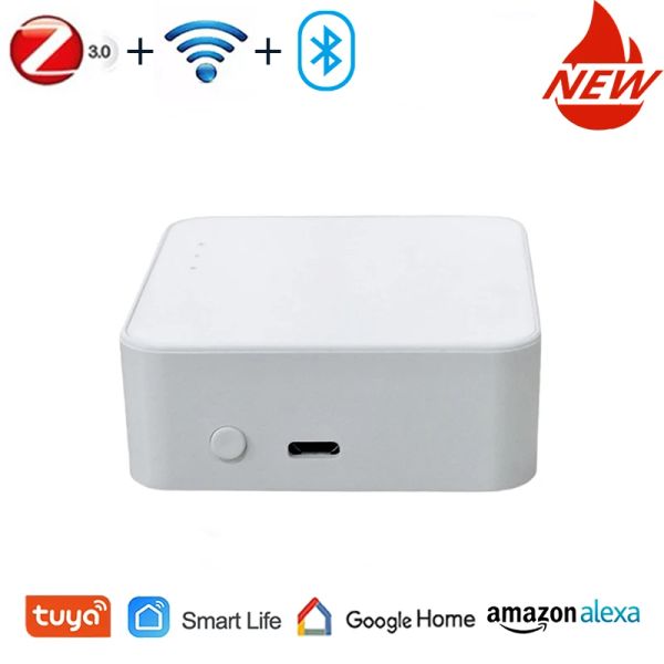 CONTROLLA TUYA ZIGBEE3.0+WiFi+BLE Multimode Gateway Hub Smart Home Control Center Supporto 128 Dispositivi Funzionano con Alexa Google Home