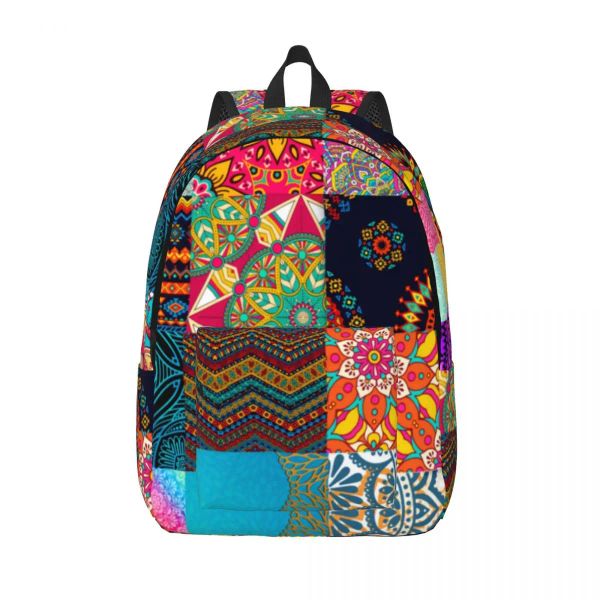 Bolsas de retalhos de retalhos de impressão africana Backpacks Backpacks Vintage Bohemia Backpack de estilo grande de volta às bolsas da escola