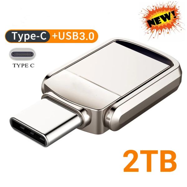 Cartões portátil usb flash drives 2tb interface TypeC Metal U disco 1 TB de unidade USB de alta velocidade 3.0 Transmissão 512 GB de memória USB pendrive