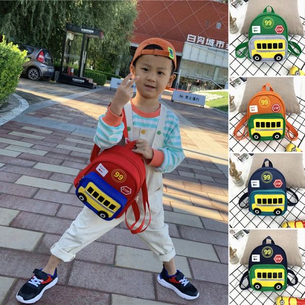 Borse Back to School Cartoon Car Backpack Kindergarten Kids School Borse per ragazze ragazzi carini tela da scuola