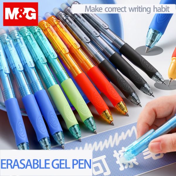 Stifte mg 0,5 mm Magie Löschbarer Stift geschmückt/einziehbar gelpen Stift Schwarz/Blau/Kristallblau Löschbare Nachfüllstangengel Ink Stationery Stifte