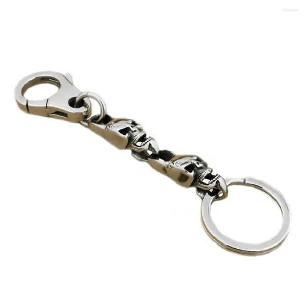 Schlüsselanhänger einzigartige Edelstahlschädel Schlüsselbärer Keyring 5T006KC DIY Accessoires