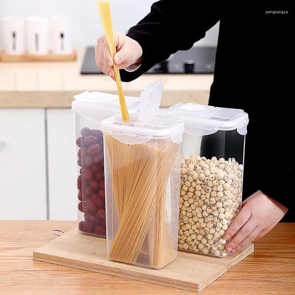 Bottiglie di stoccaggio 2.6L Scatola bianca Serbatoio in plastica Serbatoio SPAGHETTI CONTENITORE SPACCHINO A HUMINE SNACK INFORMAZIONE CUCI