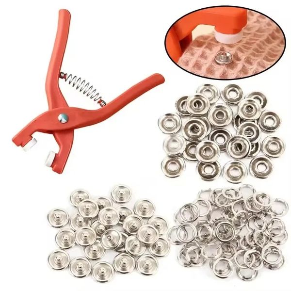 50sets Zielloter -Werkzeugsatz Snap -Taste Kit -Zange Metall Drücken Sie Stehungsstifte Werkzeug DIY -Kleidung Nähtaste Installation Tool Nähabsteiger