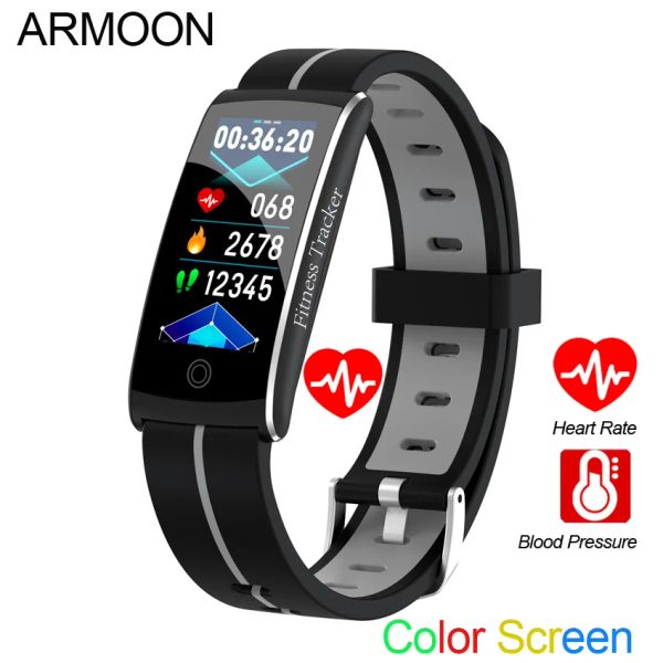 Braccialetti bracciale intelligente f10c android iOS uomini donne frequenza cardiaco tracker di fitness tracker di attività impermeabile messaggio sportivo banda color sport