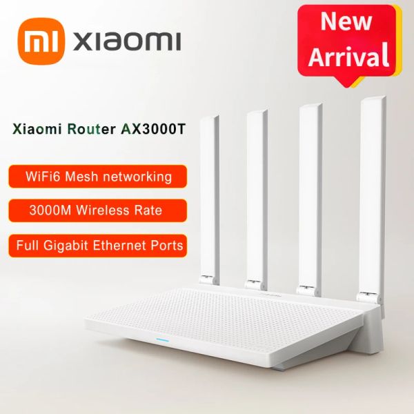 Маршрутизаторы xiaomi Router ax3000t Wi -Fi 6 сетчатая технология 2,4 ГГц 5 ГГц Miwifi ROM Эффективная защита от проникновения стен Wi -Fi Router