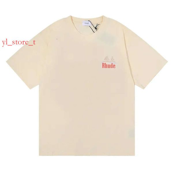 Men t camisetas de luxo rhude t camisetas skate designer de skate