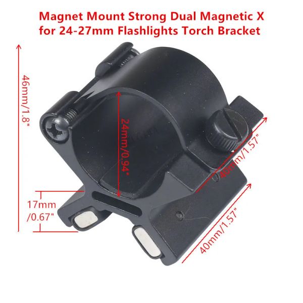 SCOPES MAGNET TATTICAL MAGNATO Strong Dual Magnetico X per torcia da 24 mm2 mm Torcia STALLET SCOPI GUASCO CAPERTA DELLA SCATO