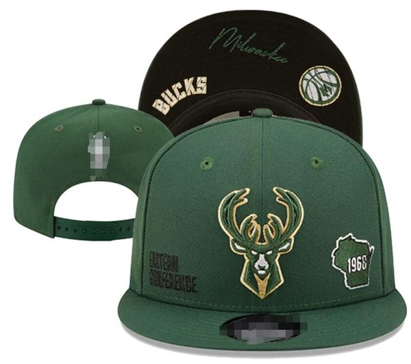 '' Bucks 'Ball Caps 2023-24 Unisex Mode Cotton Finals Champions Baseball Cap Snapback Hut Frauen Sonne Hut Stickerei Frühlingsmütze Großhandel A8