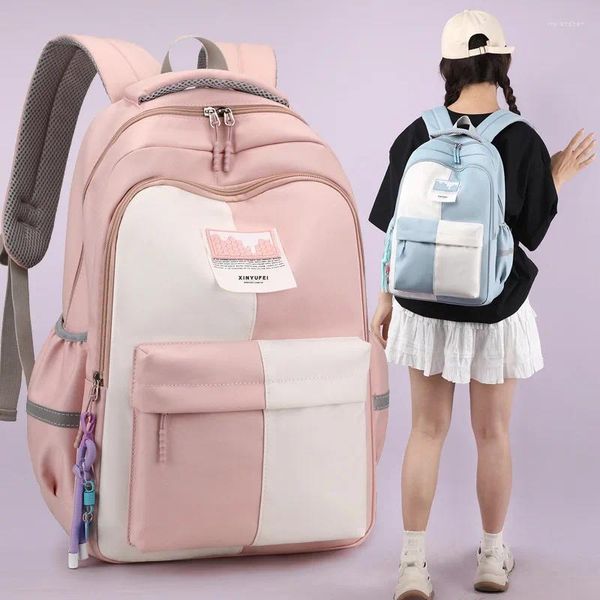 Okul çantaları kızlar okul çantası moda çok cepli tasarım büyük kapasiteli sırt çantası eğlence çantası orta öğrenci