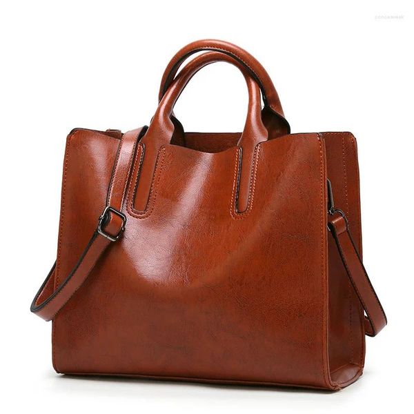 Umhängetaschen LLQs Lederhandtaschen Frauen Tasche Hochwertige lässige weibliche Trunk -Tasche Spanische Marke Damen große Bolsos