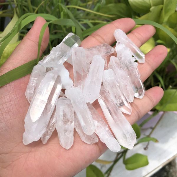 Ювелирные изделия 100G Natural Rock Quartz Raw Stone Point Point home украшение украшение Clear Crystal Healing Collectables Diy Кулон