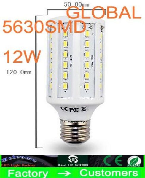 Luz de milho LED de luz LED de 5 peças de 5 peças 15W E27 Bulbo LED E14 B22 5630 SMD 60 LED 1800LM LIVRAS BRANCAS LEXAS FRIO